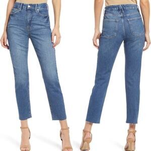 Good American Good Classic Raw Hem High Rise Jeans size 2 waist 26